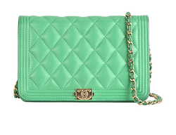 Boy Wallet On Chain, Lambskin, Green, 23575031 (2017), 2*